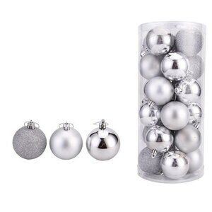 Diona J Christmas Silver Tree Balls Bling Sparkle ORNAMENT WREATH 4cm Decoration